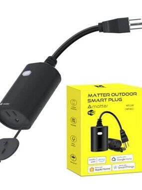 Outdoor Smart Plug WiFi Heavy Duty Plug-in Outlet IP65 Waterproof,15Amp Black
